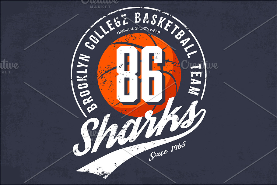 Basketball team logo in Objects - product preview 8
