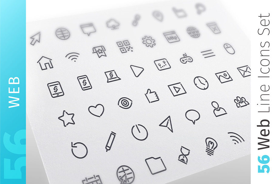 Web Line Icons Set in Line Icons - product preview 8