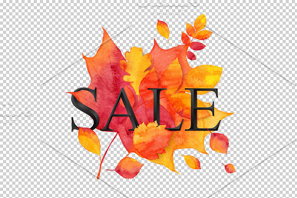 EPS+JPG+PNG watercolor autumn SALE in Objects - product preview 1