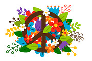 Peace Symbol with Flowers