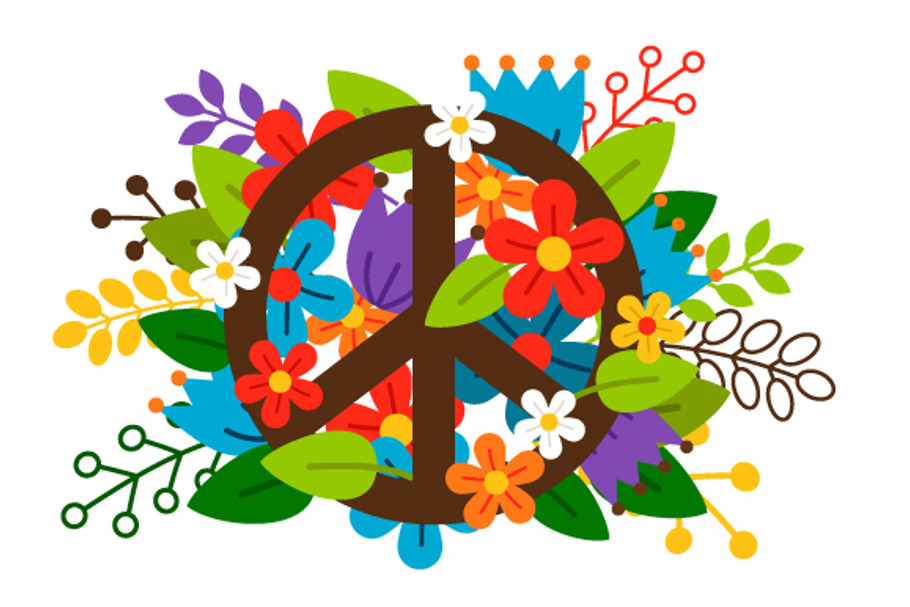 Peace Symbol with Flowers in Objects - product preview 8