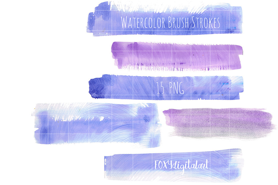 Watercolor brush strokes splashes in Illustrations - product preview 8