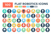 100 Flat Robotics Vector Icons 