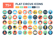 75+ Flat Circus Vector Icons 