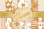 Gold Christmas Digital Paper Pack