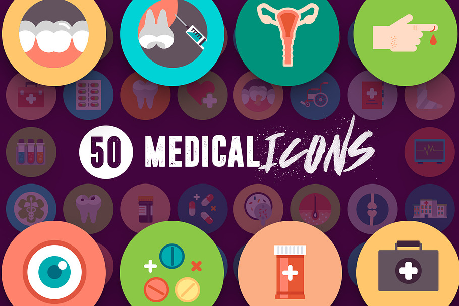 50 Medical Flat Icons in Health Icons - product preview 8