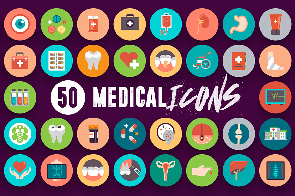 50 Medical Flat Icons in Health Icons - product preview 4