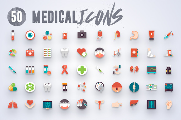 50 Medical Flat Icons in Health Icons - product preview 5