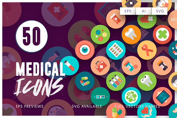 50 Medical Flat Icons in Health Icons - product preview 6