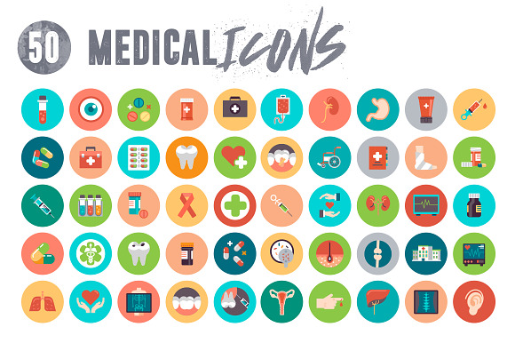 50 Medical Flat Icons in Health Icons - product preview 7