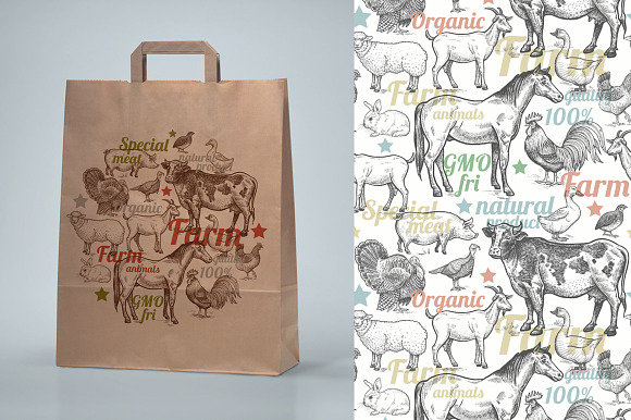 Farm animals and products. in Objects - product preview 6