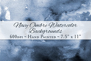 Navy Ombre Watercolor Backgrounds