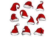 Santa red hats set