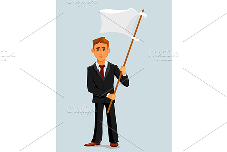 Businessman holds white flag in Graphics - product preview 8