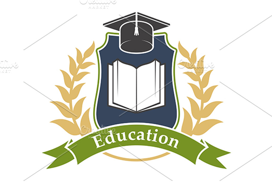 Education shield emblem in Graphics - product preview 8