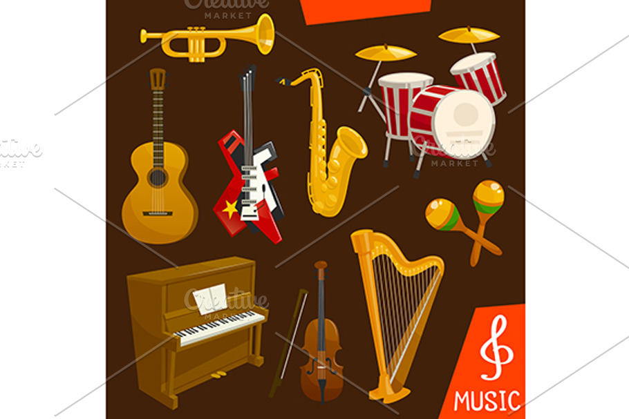 Wind and string musical instruments in Graphics - product preview 8