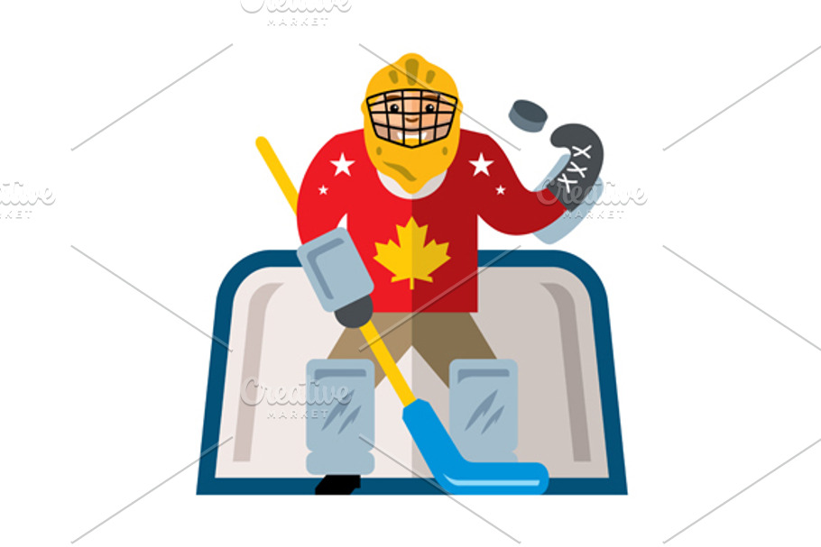 Hockey goalkeeper in Illustrations - product preview 8