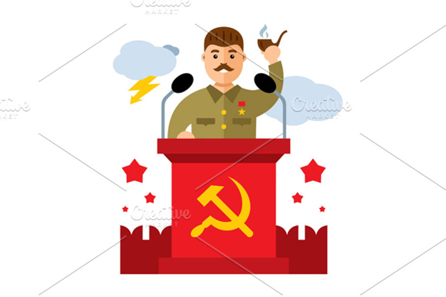 Soviet leader parodic character in Illustrations - product preview 8