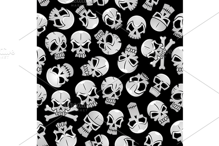 Halloween pattern with skulls in Patterns - product preview 8