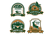 Hunting club shields set