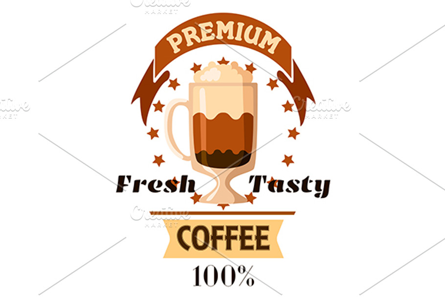 Cappuccino and latte coffee icon in Graphics - product preview 8