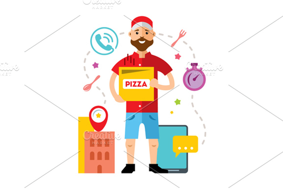 Pizza Delivery in Illustrations - product preview 8