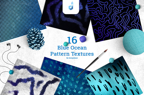 Blue Ocean Pattern Textures in Patterns - product preview 2