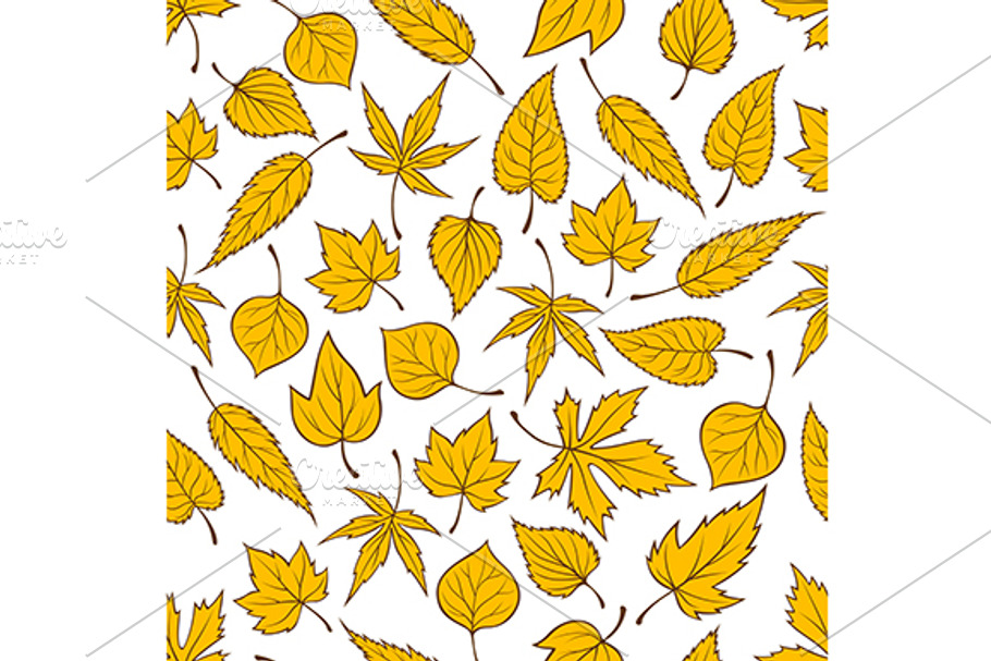 Yellow falling leaves autumn pattern in Patterns - product preview 8