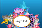 Card with corals and space for text