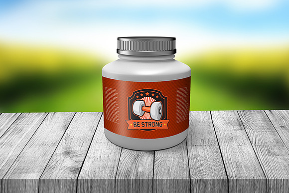 Sport Nutrition Containers in Product Mockups - product preview 1