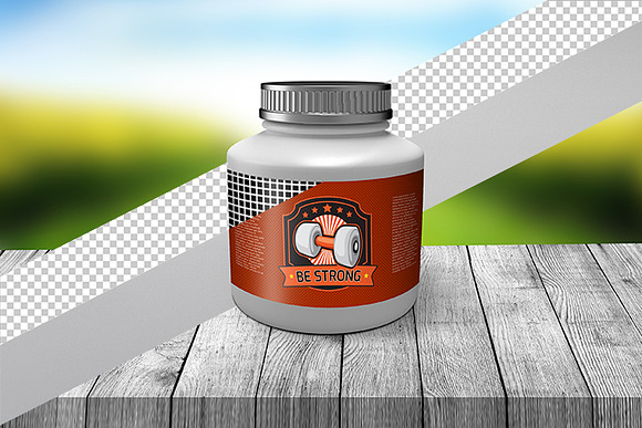 Sport Nutrition Containers in Product Mockups - product preview 2