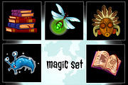 Set of nine magic icons stuff 2