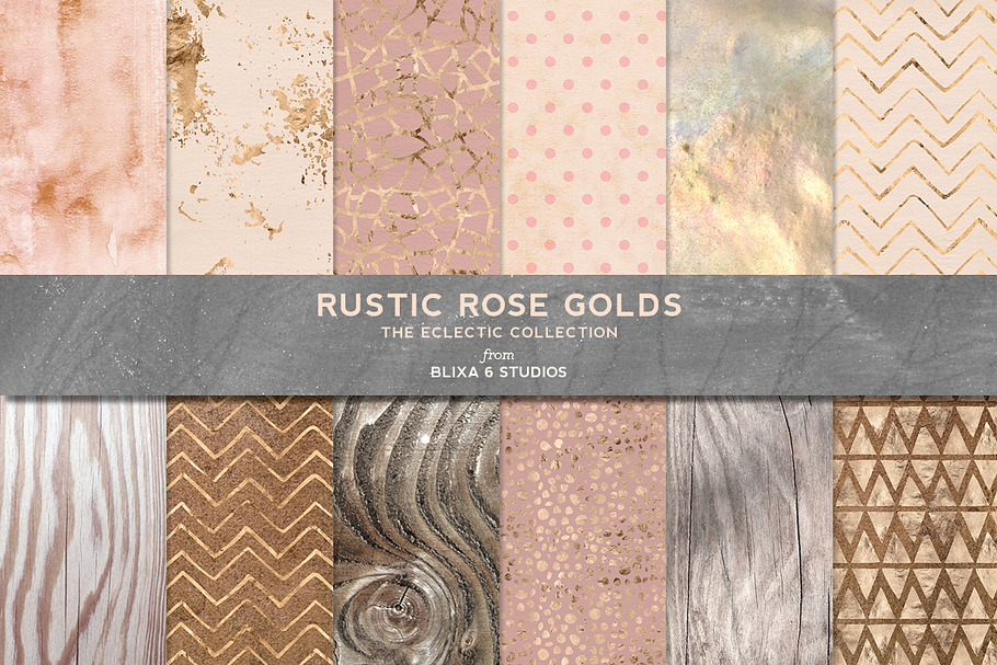 Rustic Rose Gold Textures & Patterns in Patterns - product preview 8