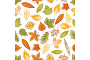 Autumnal leaves seamless pattern