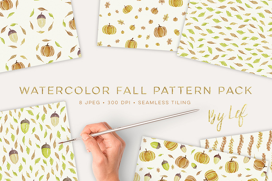Fall Pattern Watercolor Pack