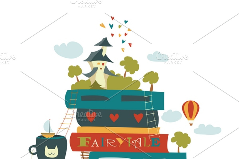 Fairytale concept with books in Illustrations - product preview 8