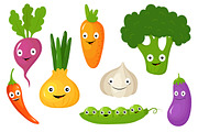 Funny Various Cartoon Vegetables