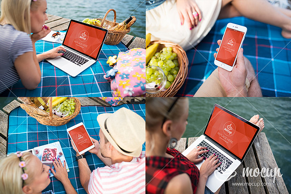 5 PSD Mockups Summer Day in Mobile & Web Mockups - product preview 1
