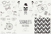 Eight Seamless Hipster Patterns