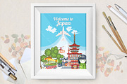 Welcome to Japan travel poster