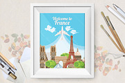 Welcome to France travel poster