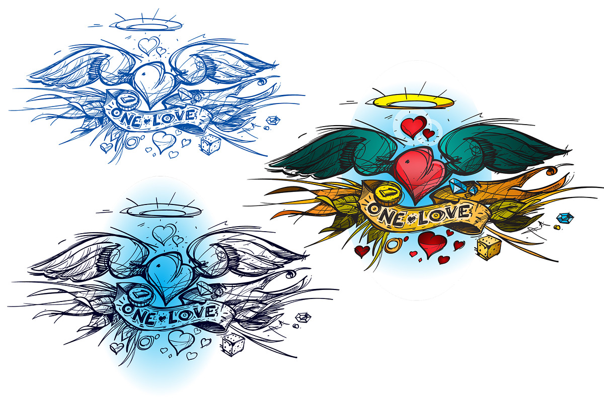 Tattoo sketch. Old school in Illustrations - product preview 8