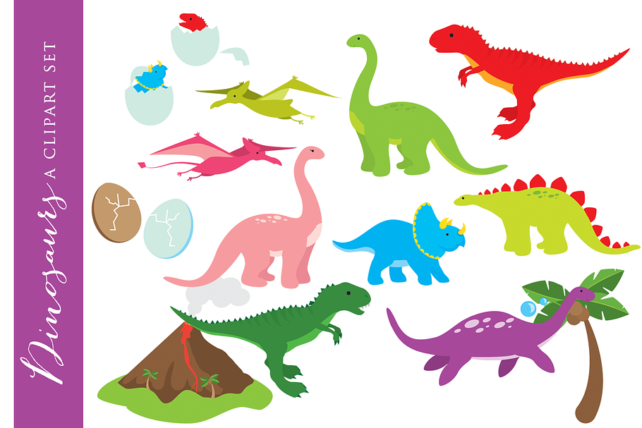 Dinosaur clip art clipart t-rex eggs in Illustrations - product preview 8
