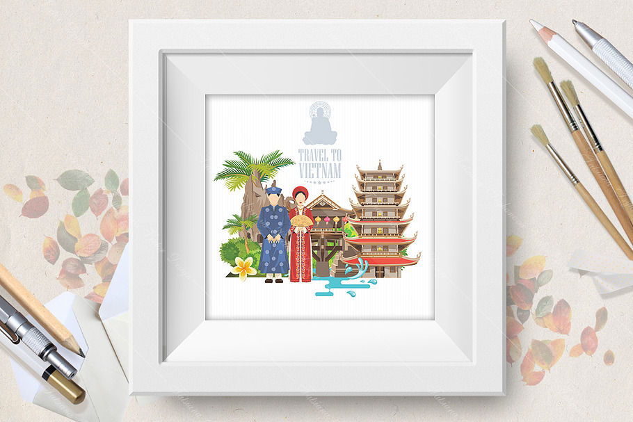 Travel posters set of Vietnam in Illustrations - product preview 8