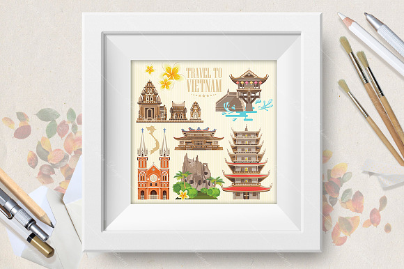 Travel posters set of Vietnam in Illustrations - product preview 2