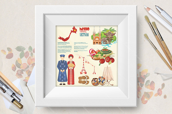 Travel posters set of Vietnam in Illustrations - product preview 1