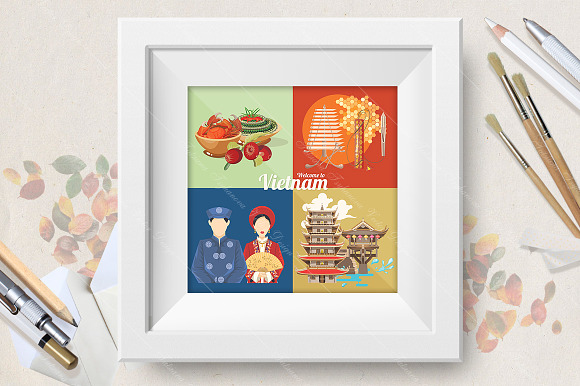 Travel posters set of Vietnam in Illustrations - product preview 3