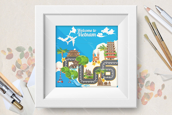 Travel posters set of Vietnam in Illustrations - product preview 4