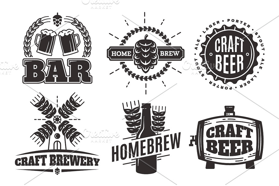 Craft beer vintage logos in Logo Templates - product preview 8