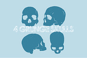 4 Grunge Vector Skulls